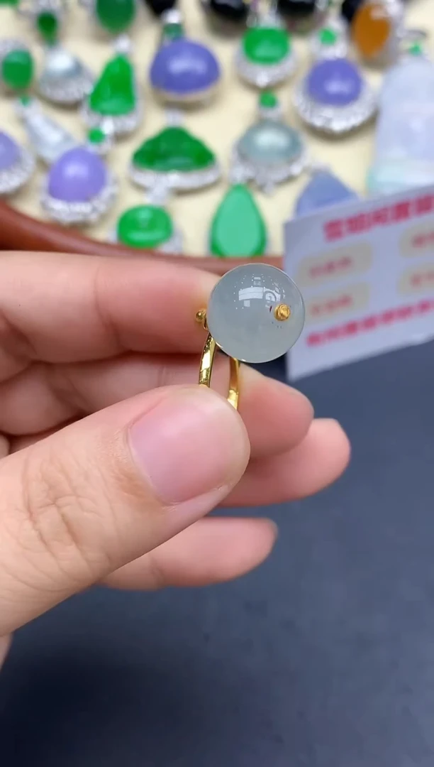 颈饰18K金镶嵌翡翠336-中国好珍宝