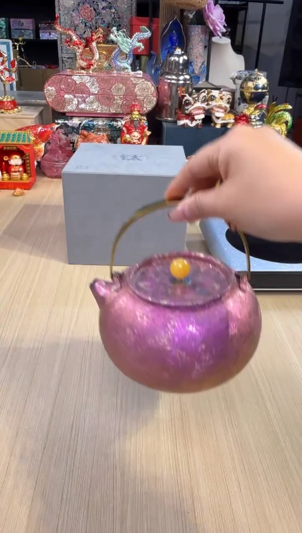 86纯钛提梁壶-粉色