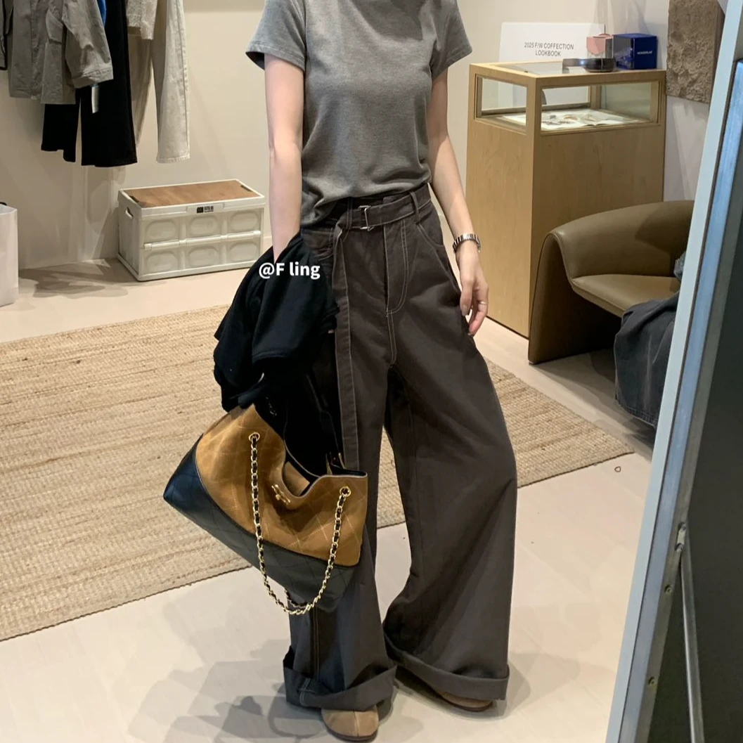 【芳龄F.LING】简致 明线休闲裤法式显瘦时尚百搭FL01113