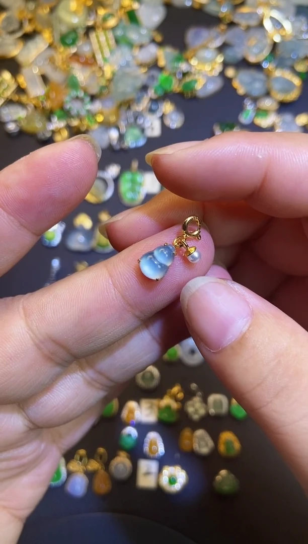 翡翠银S925镶嵌吊坠(不含链)1