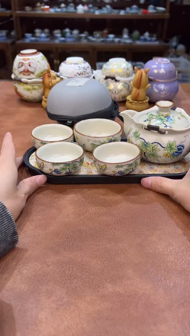 真的很便宜会开片的旅行茶具