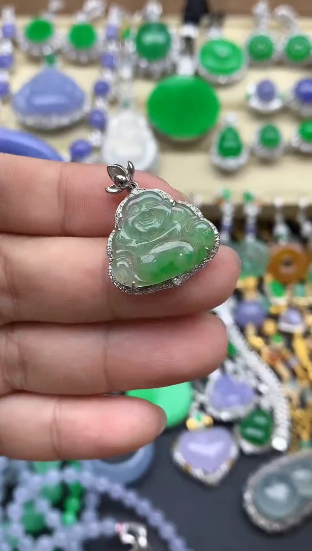 翡翠18K金镶嵌颈饰439-春日珠宝