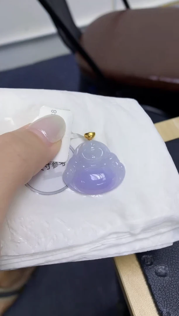 颈饰18K金镶嵌翡翠天然缅甸翡翠A货百元以上9元证书费自理