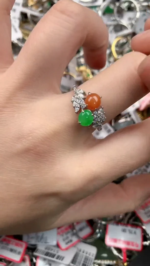 银S925镶嵌戒指翡翠11-11    2