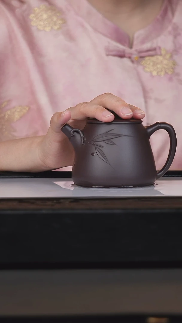 茶壶紫砂郑军百目老紫泥高瓢