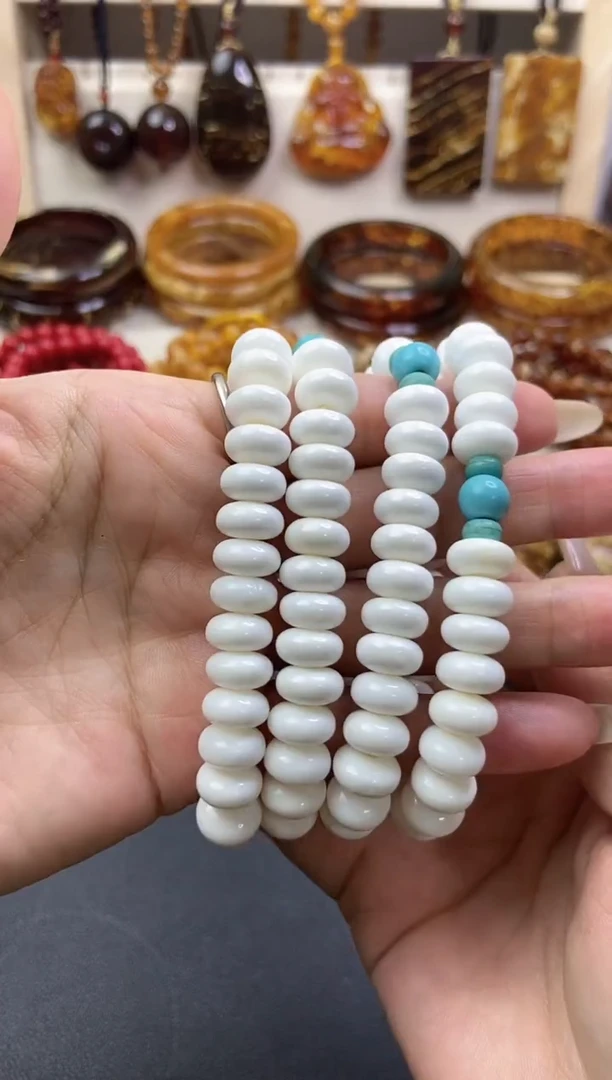 贝壳非金属砗砗算盘珠设计款单圈