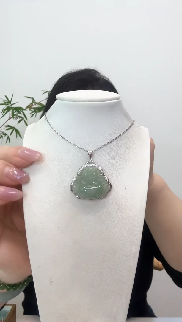 【闪购商品】翡翠吊坠(赠链)银S925镶嵌小佛