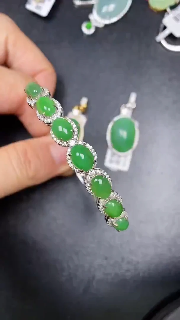 银S925镶嵌戒指翡翠3660