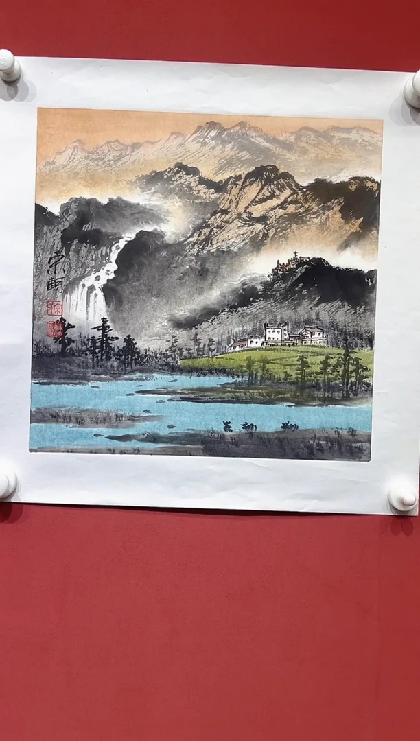 国画宋轲-1平尺-彩墨山水