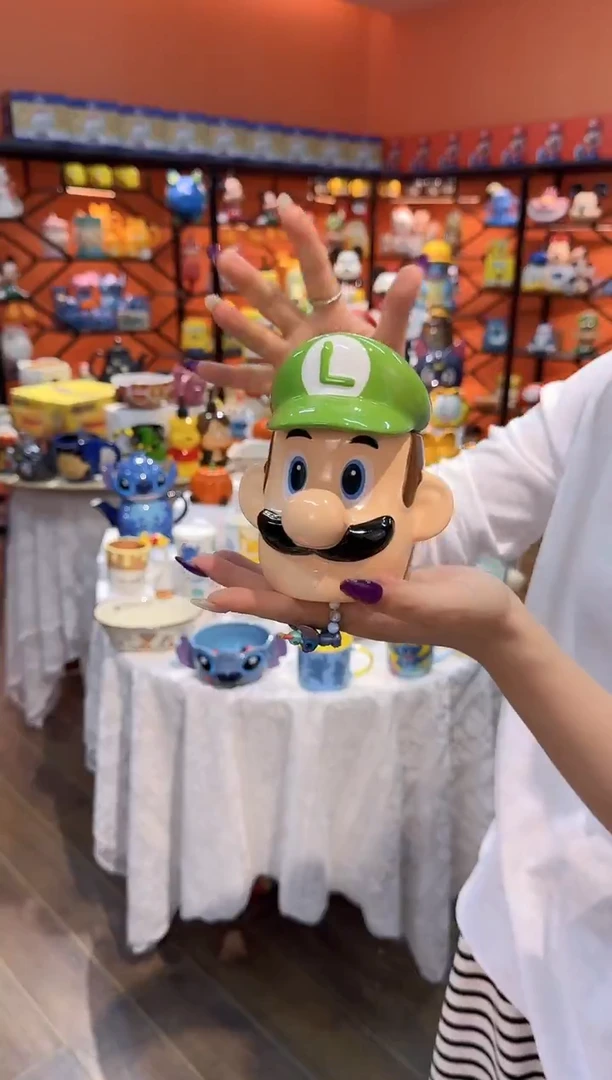 瓷片@@路易吉带盖陶瓷杯