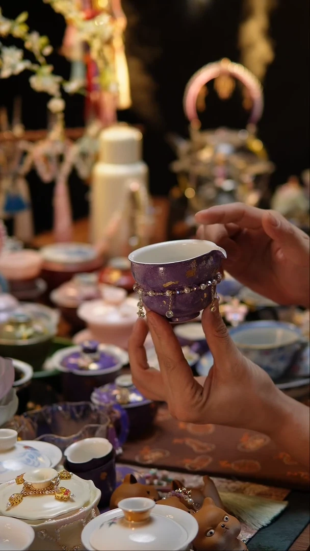 【闪购商品】紫色大漆公道杯+链子