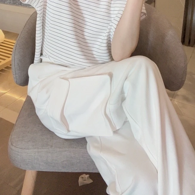 【悦悦专属】纯色多口袋国潮束脚工装裤A200