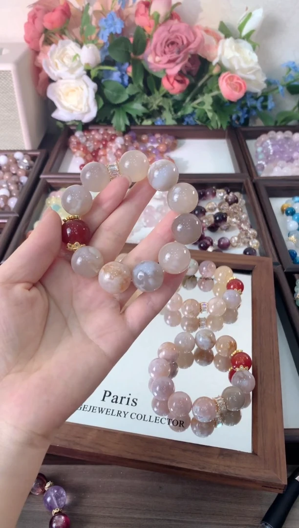 未镶嵌手链水晶桃禧 030樱花玛瑙