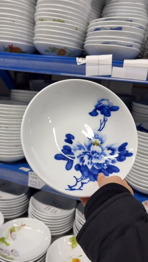 景德镇高温陶瓷食品级手绘釉中彩-圆深盘