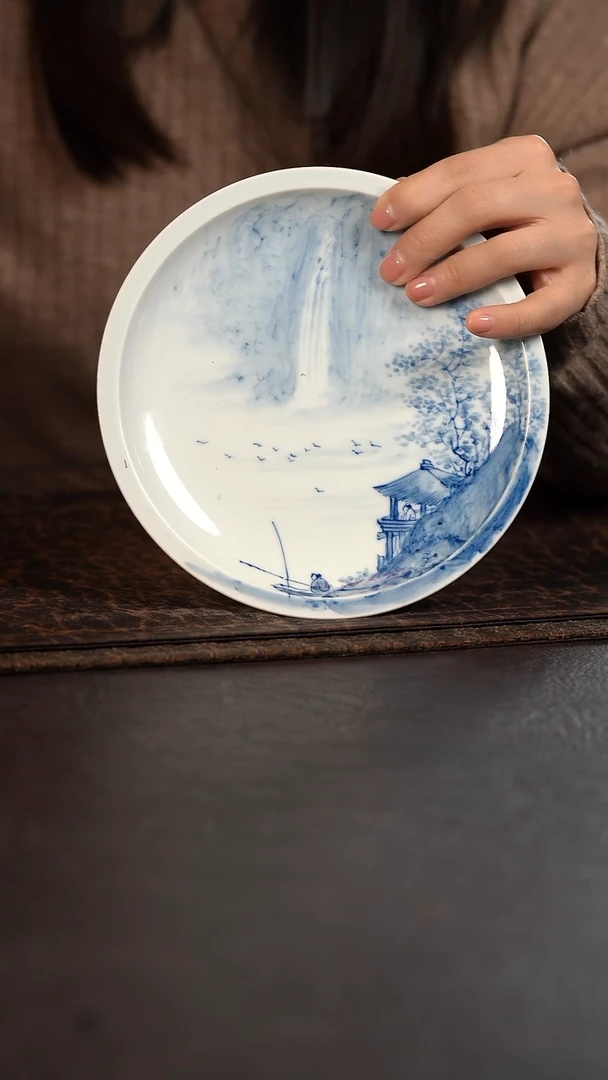 【闪购商品】杯HLX陶瓷山水瀑布大壶承随机