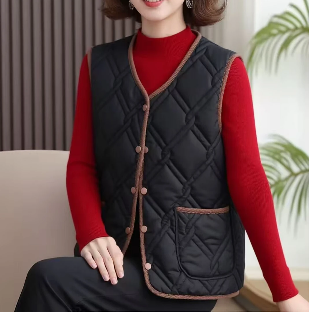 秋冬新款时尚防风保暖百搭背心坎肩外穿棉马夹058