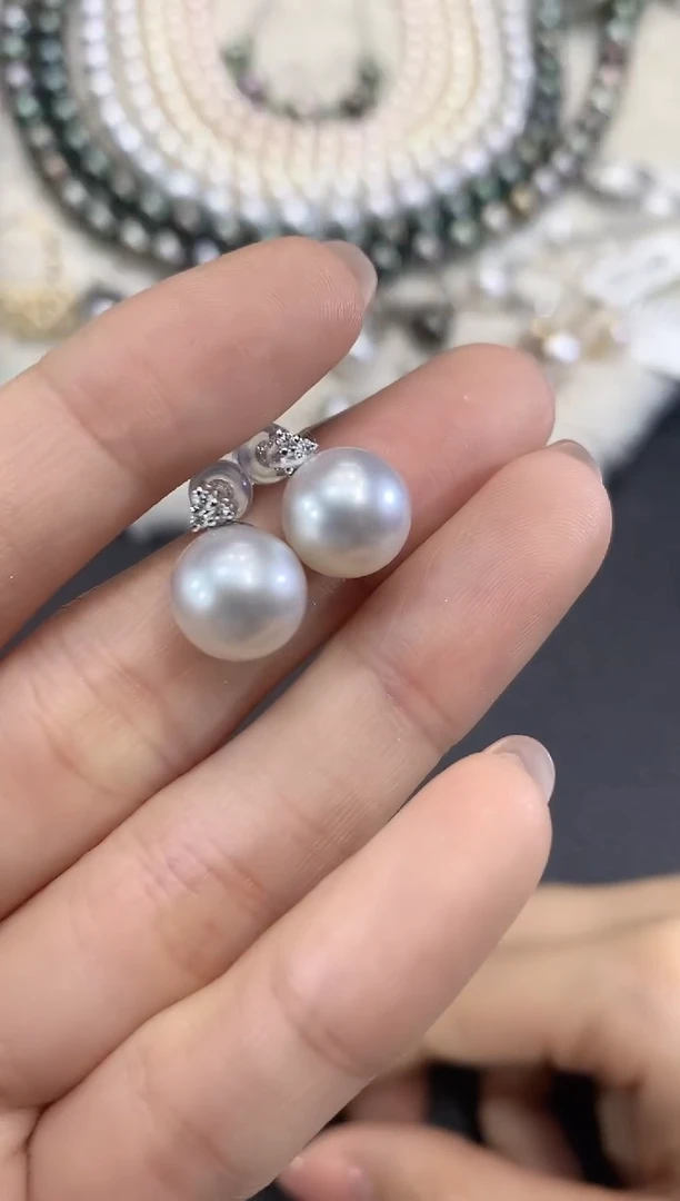 18K金镶嵌耳饰海水珍珠A19多样性发一件