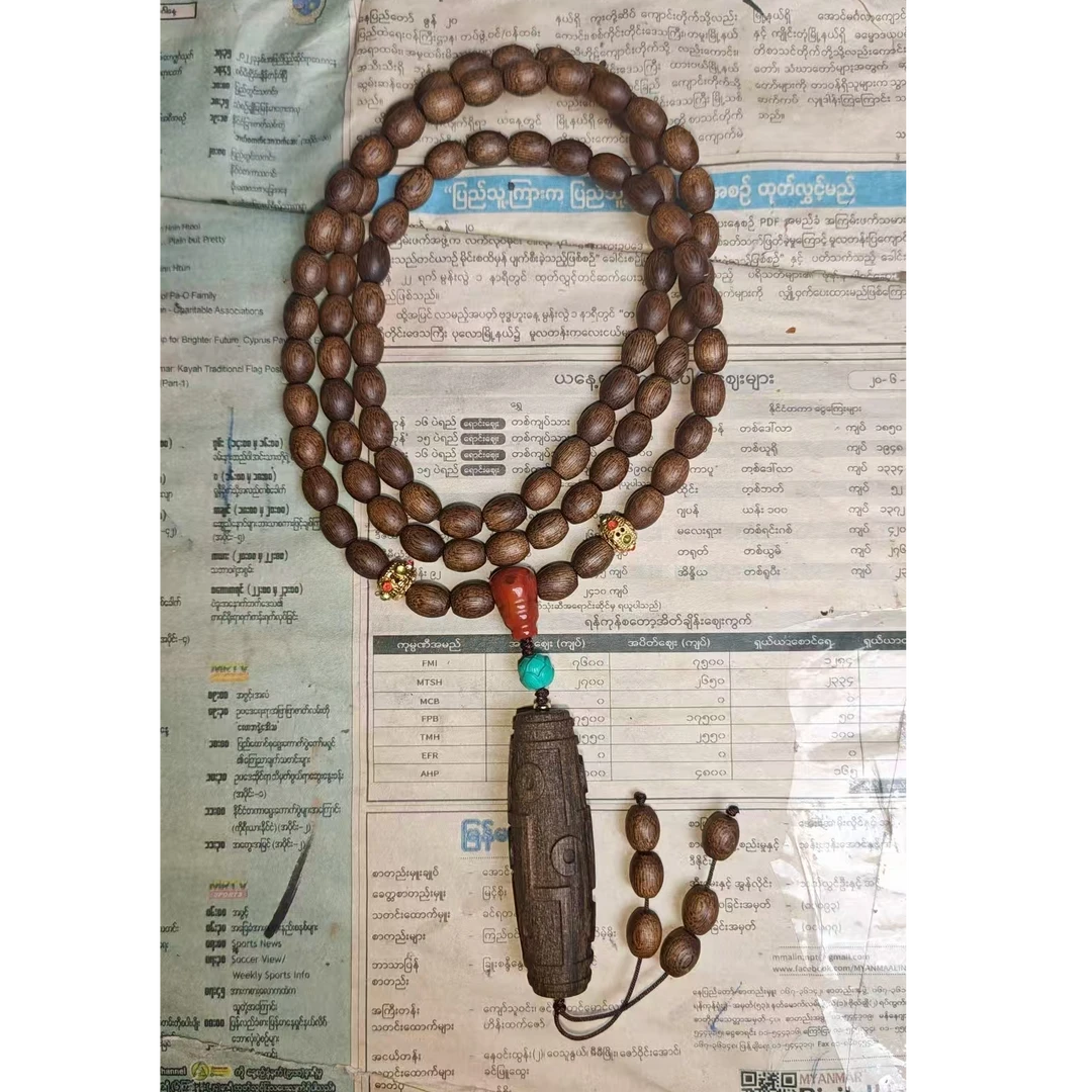 JH7G沉香吊坠，沉香珠串0.8cm+沉香木雕吊坠（多样性发货）