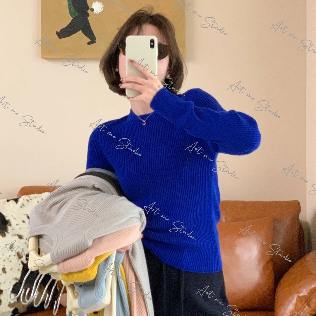 【ART ME】绵羊毛混纺圆领九色内搭上衣w24649