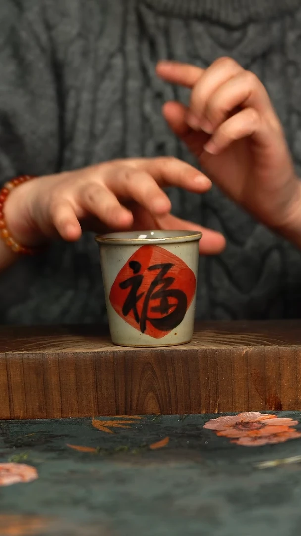 杯釉下彩手工手绘同款陶器