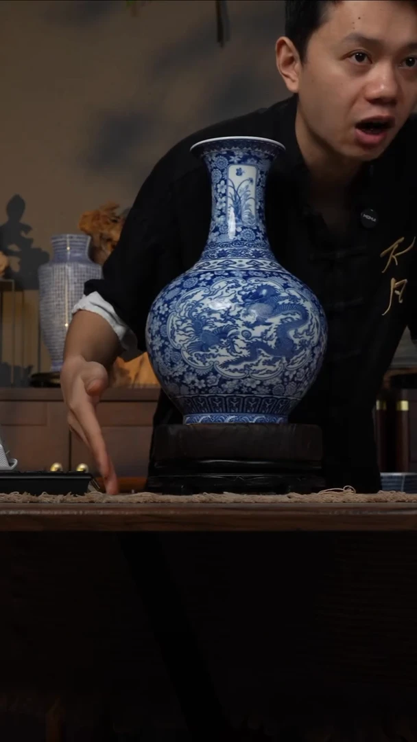 摆件WN问泥景德镇陶瓷花瓶摆件