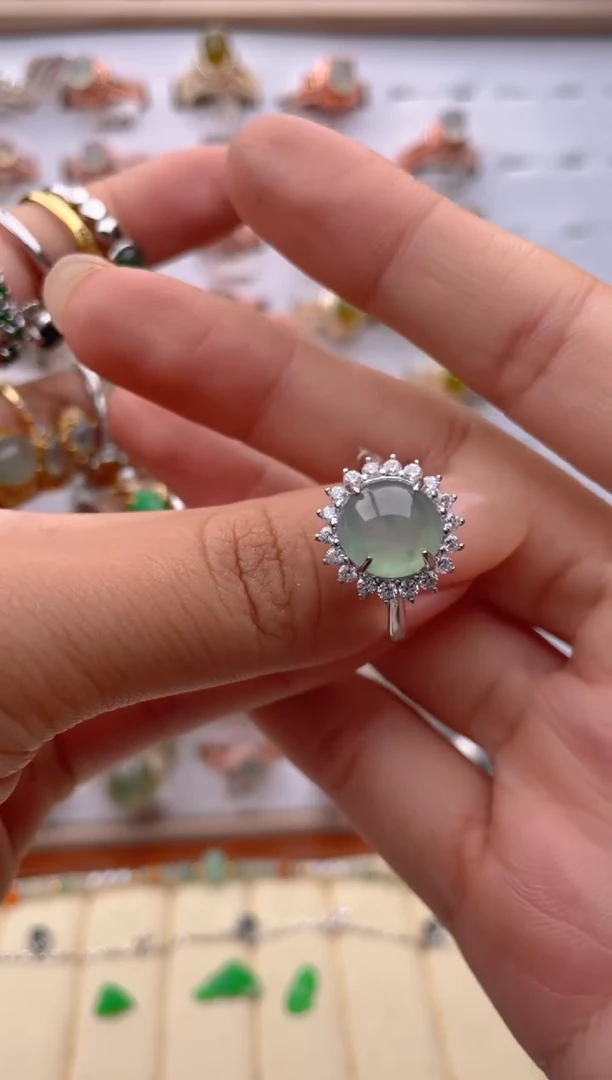 翡翠戒指银S925镶嵌11111111111111111111