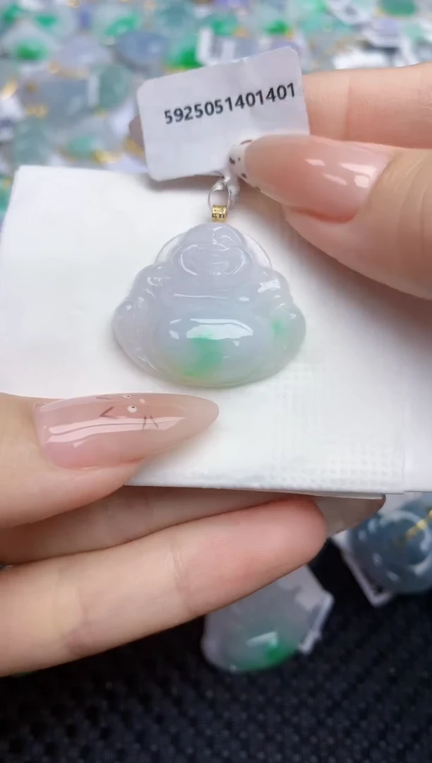 翡翠18K金镶嵌颈饰119   天然翡翠A货