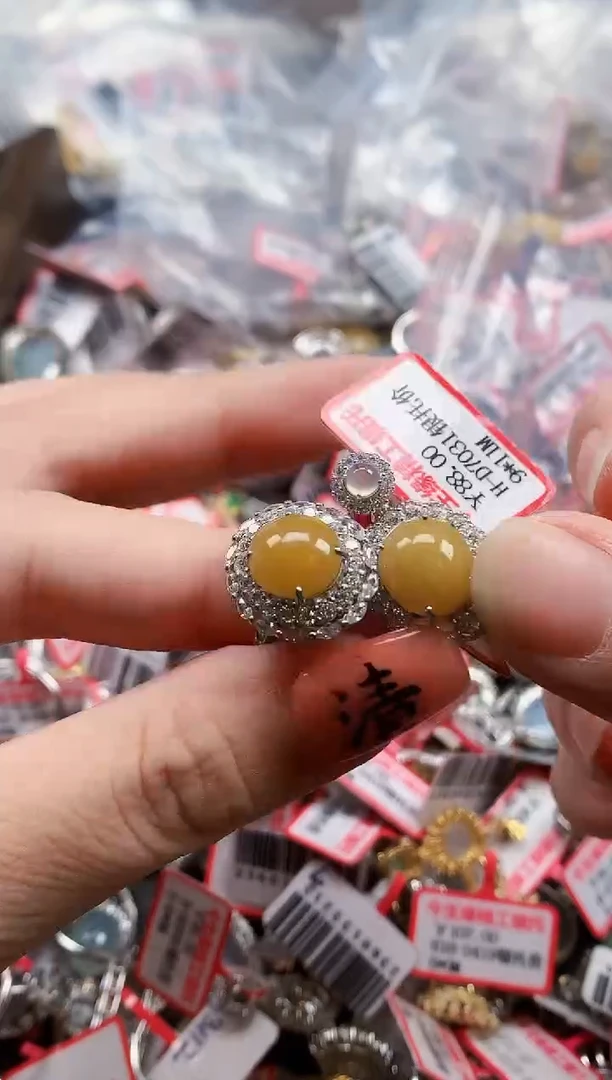 银S925镶嵌戒指翡翠天然A货缅甸翡翠