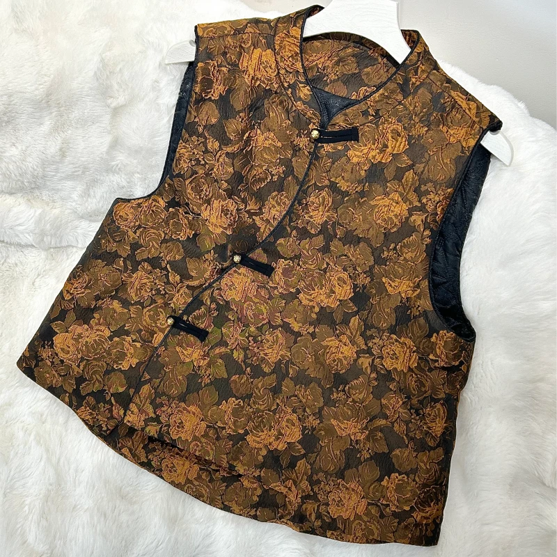 新中式斜领马甲25407PGF7257-3