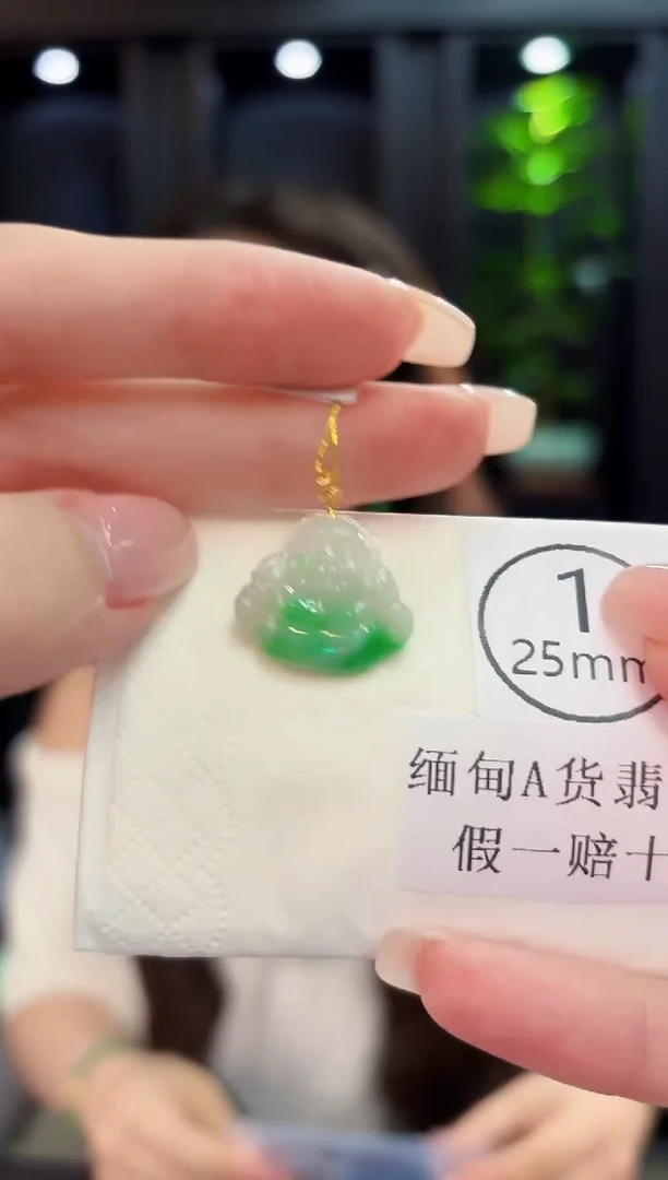 颈饰18K金镶嵌翡翠 缅料A货/支持复检/一件