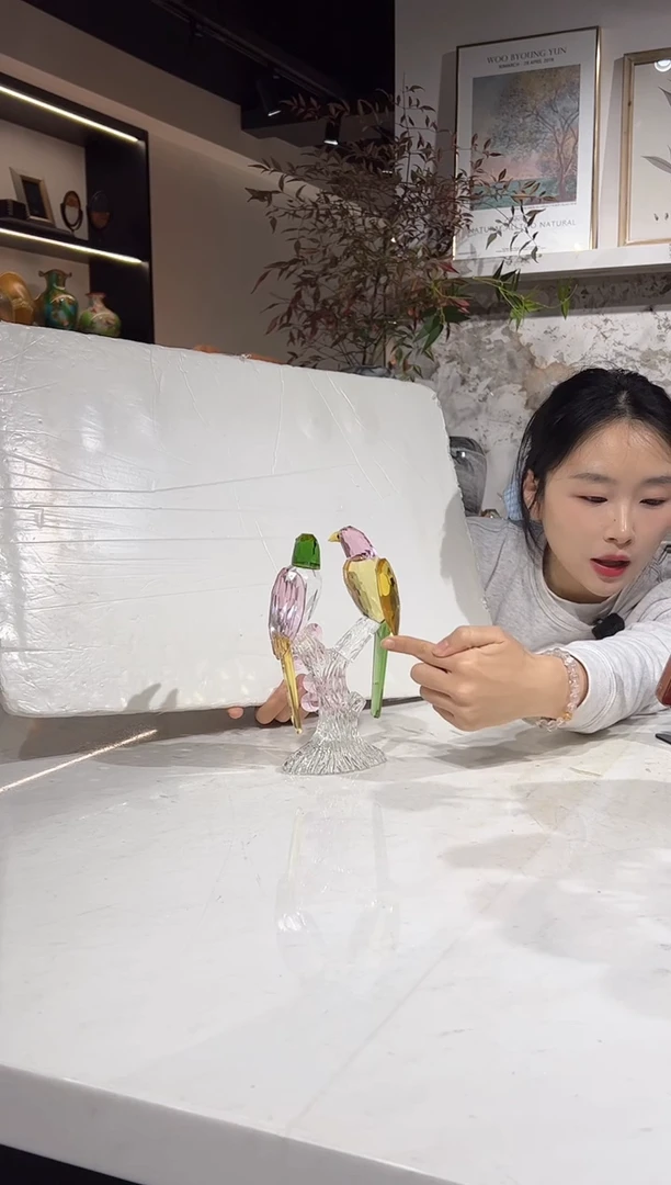 【闪购商品】人造水晶双支小喜鹊