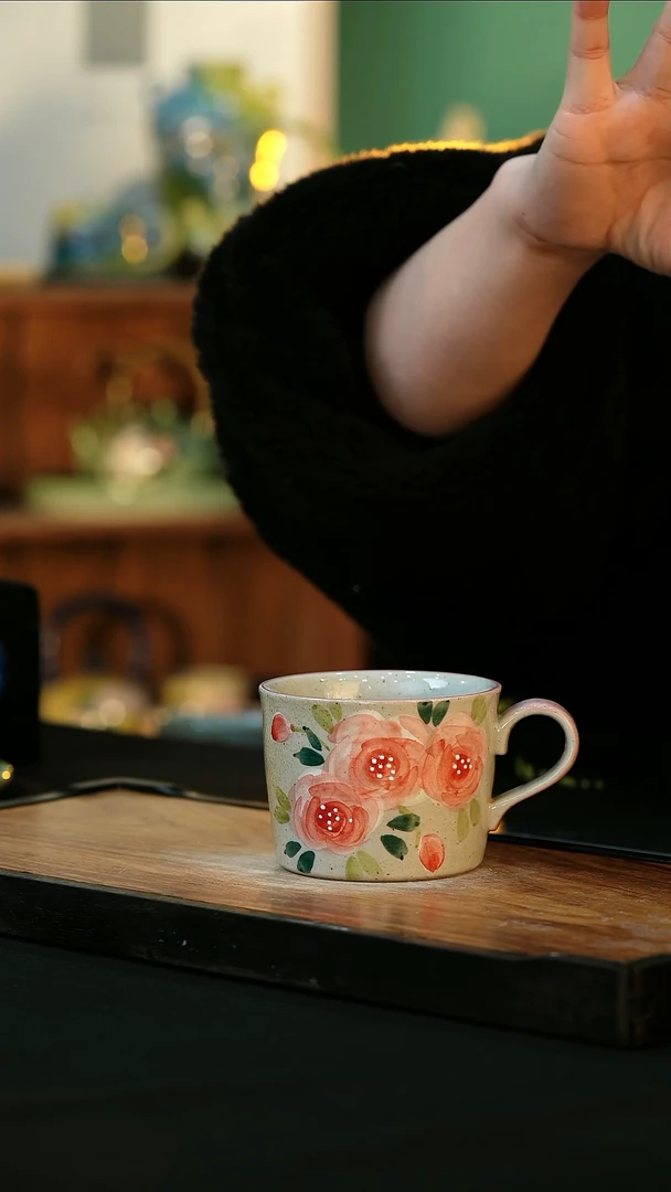 【闪购商品】杯手绘心瓷陶瓷浮力