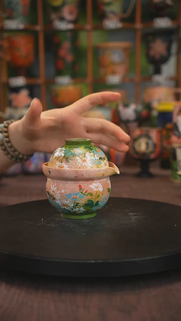 紫砂油画手绘釉下彩