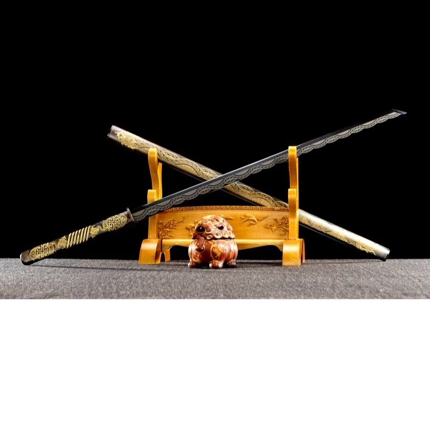 新疆包邮龙泉刀剑唐横刀手工一体锻打高锰钢冷兵器摆件收藏未开刃