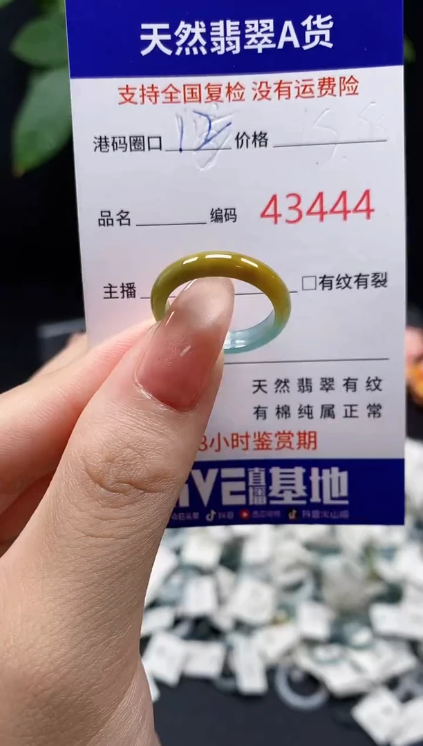 翡翠戒指未镶嵌 天然翡翠戒圈3444