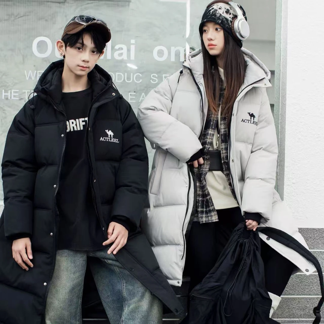 【实体品质】男童青少年冬季长款连帽派克棉服休闲加厚保暖913.