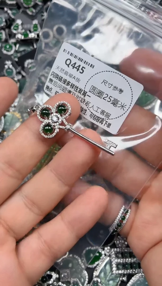 翡翠未镶嵌颈饰Q445吊坠