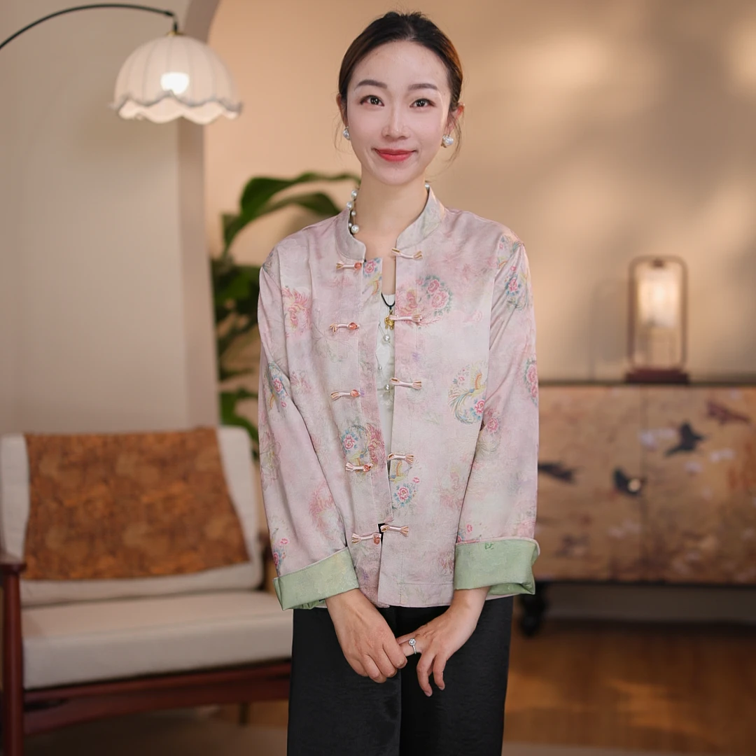 A-26080时尚宽松显瘦双面穿上衣青山绿水