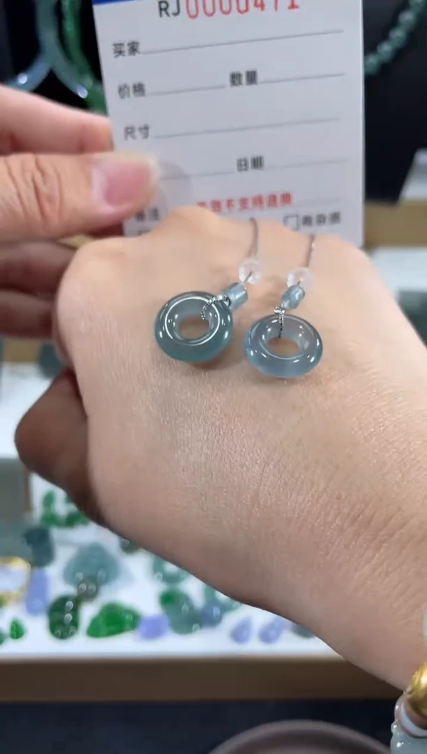 银S925镶嵌挂件翡翠0471