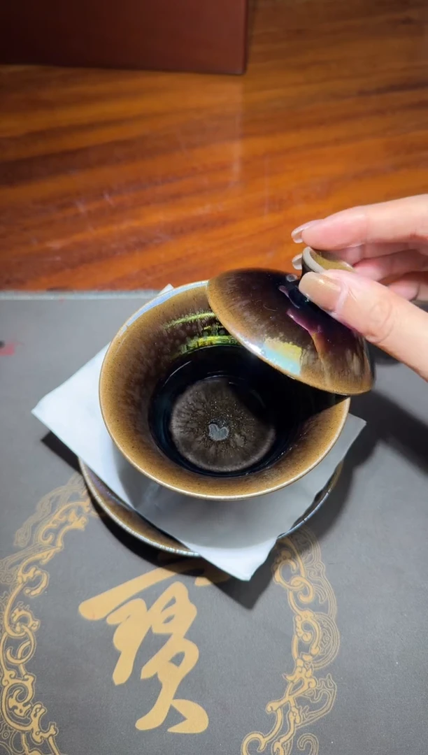 茶盏黄宝庆1七彩廖冷汁三才盖碗49