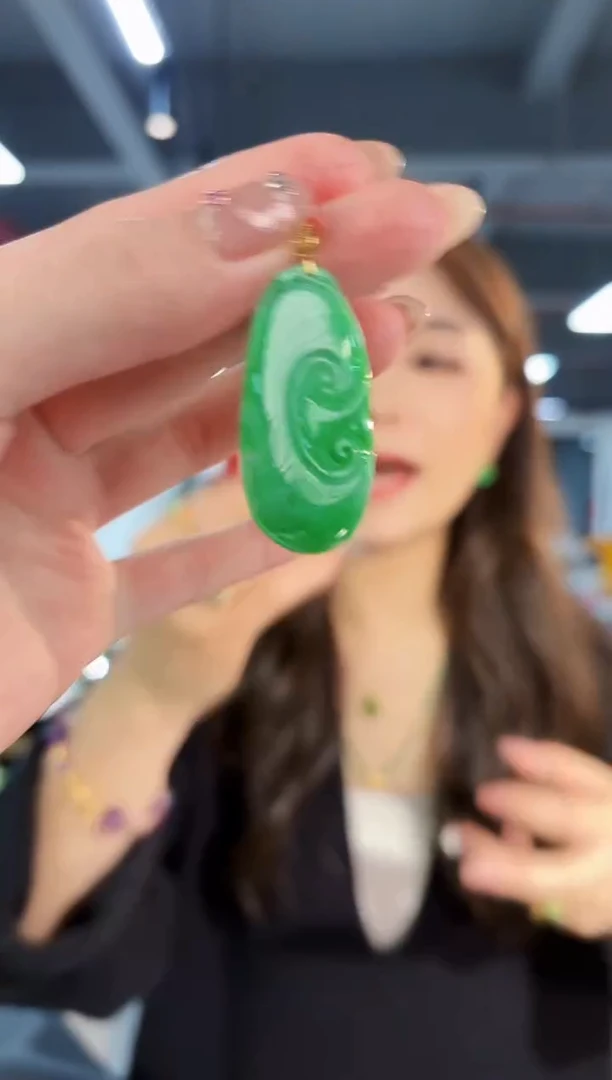 【闪购商品】翡翠颈饰18K金镶嵌缅料A货/支持复检/一件