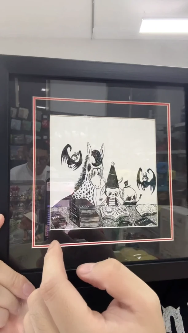 1静态拉嘎布yaya看书插画带装裱一个