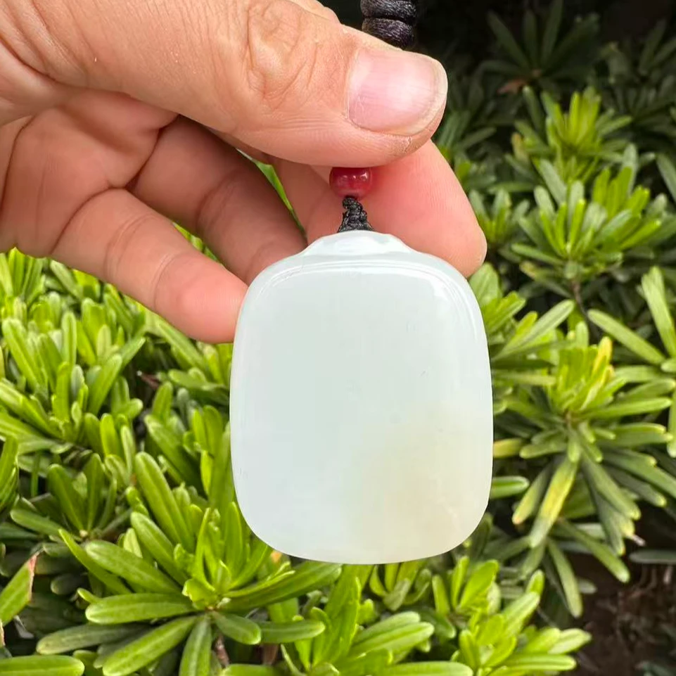 和田玉糖白无事牌50尺寸