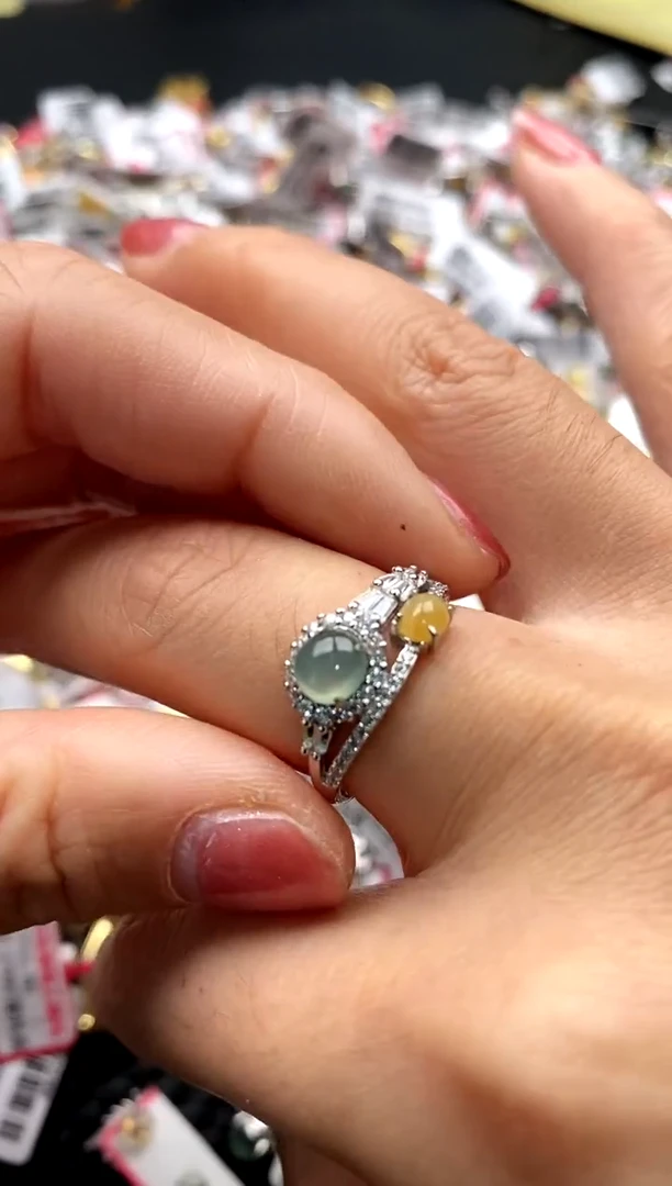 【闪购商品】翡翠戒指银S925镶嵌11111111   9