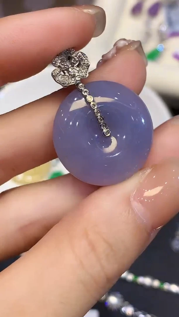 吊坠(不含链)18K金镶嵌翡翠WZJ