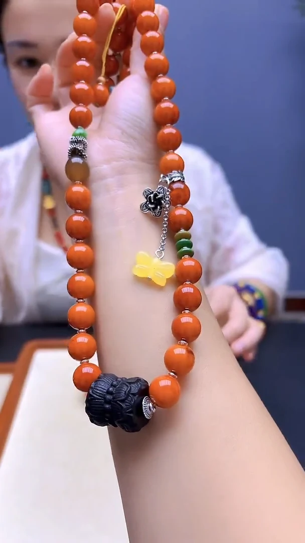 蜜蜡颈饰银S925镶嵌随昔diy颈饰