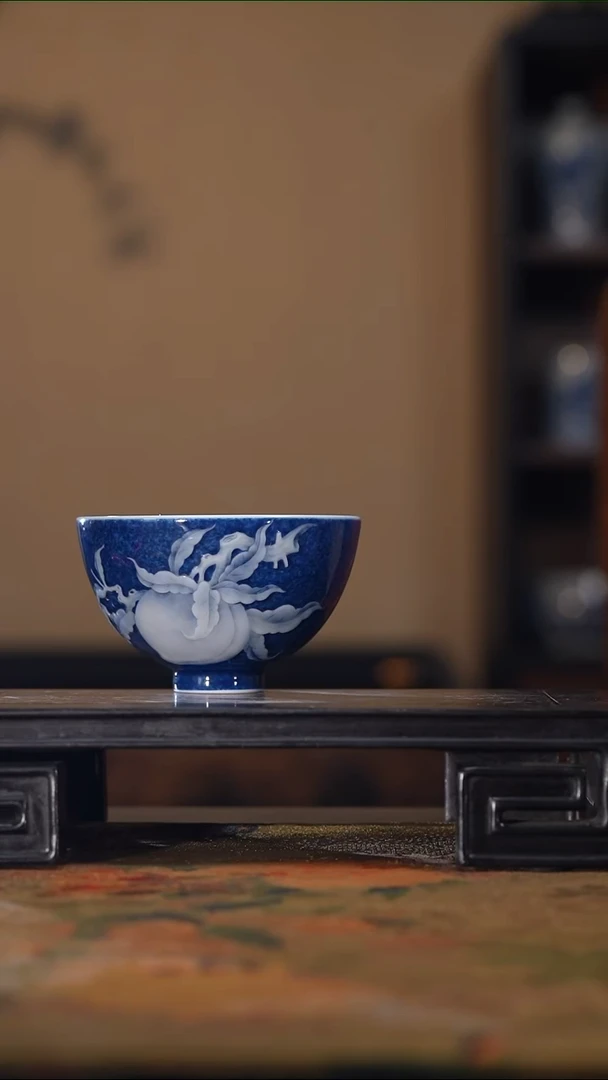 洒蓝堆白初蓝舍寿桃