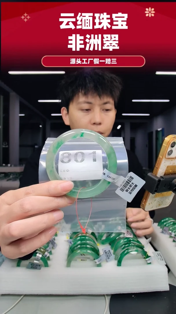 未镶嵌手镯石英质玉（非洲翠）58圈口801