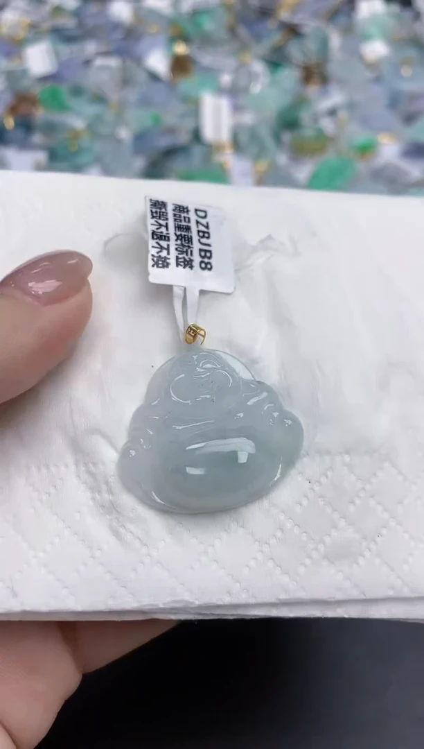 【闪购商品】翡翠颈饰18K金镶嵌天然缅甸翡翠A货
