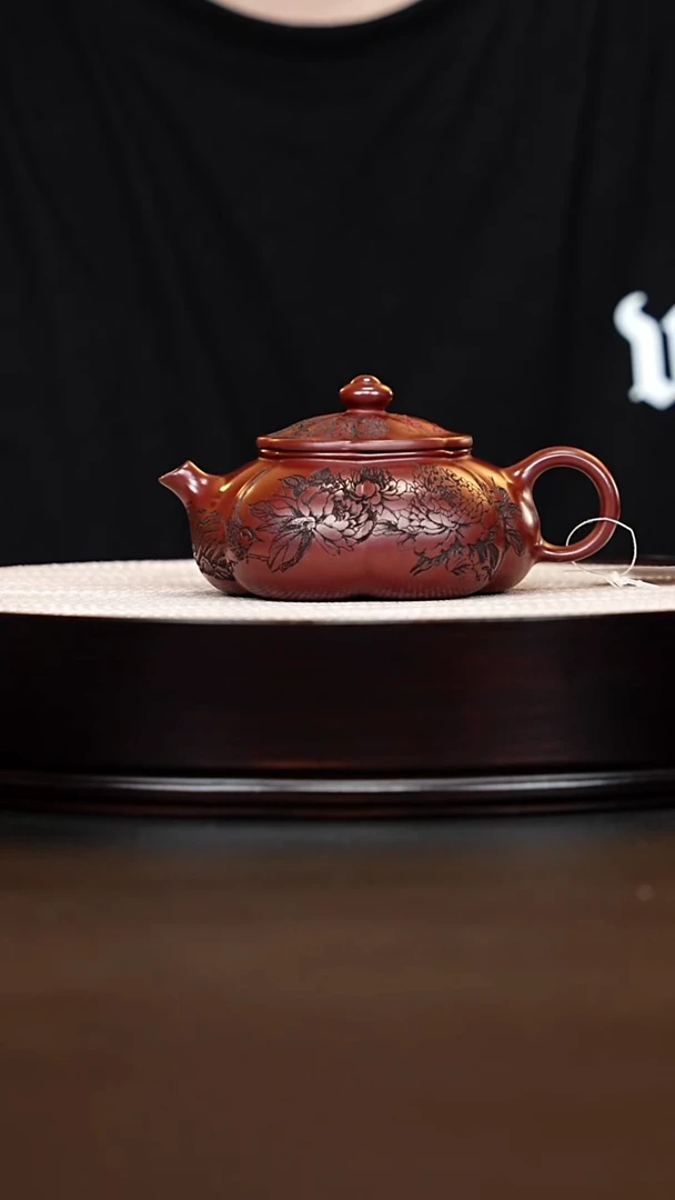 茶壶紫砂宜兴紫砂 筋纹寒江龙血砂 周昌荣